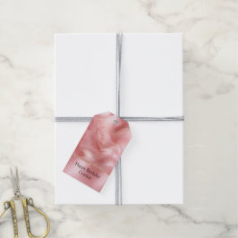 Rosa Faux Leather & Päls Presentetikett