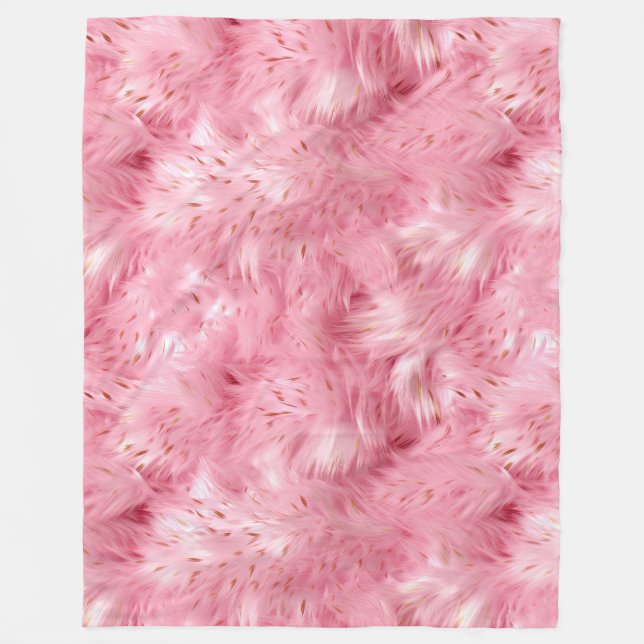 Rosa Faux Päls Fleecefilt (Framsidan)