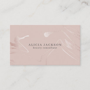 Rosa Faux Ro Guld Classy Beautician Visitkort