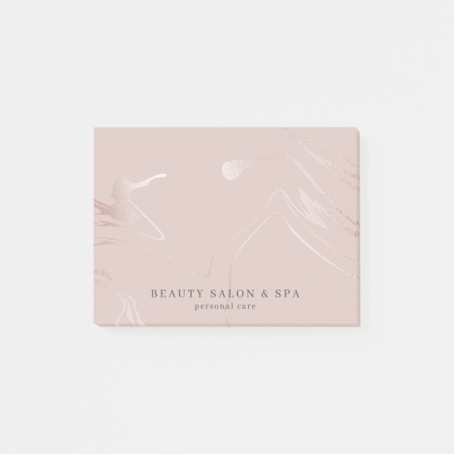  Rosa Faux Ro Guld Classy Beauty Salon Post-it Block (Framsida)