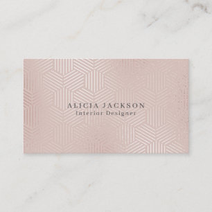 Rosa Faux Ro Guld Glam Insida Designer Visitkort