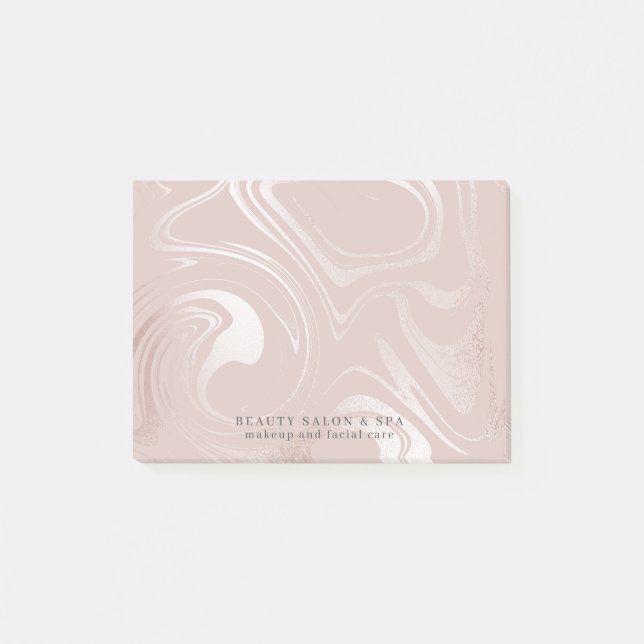  Rosa Faux Ro Guld Glam Makeup Artist Post-it Block (Framsida)