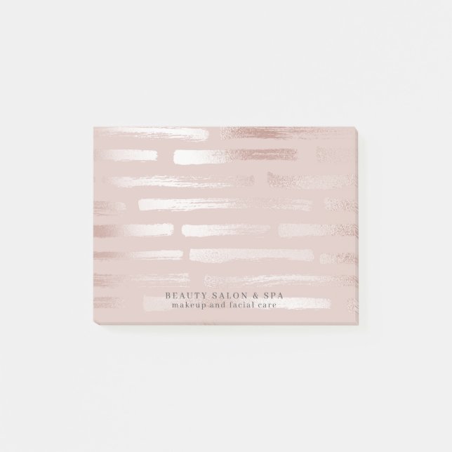  Rosa Faux Ro Guld Glam Makeup Artist Post-it Block (Framsida)