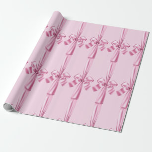 Rosa Faux Satin Ribbon Bow Wrapping Papper Presentpapper