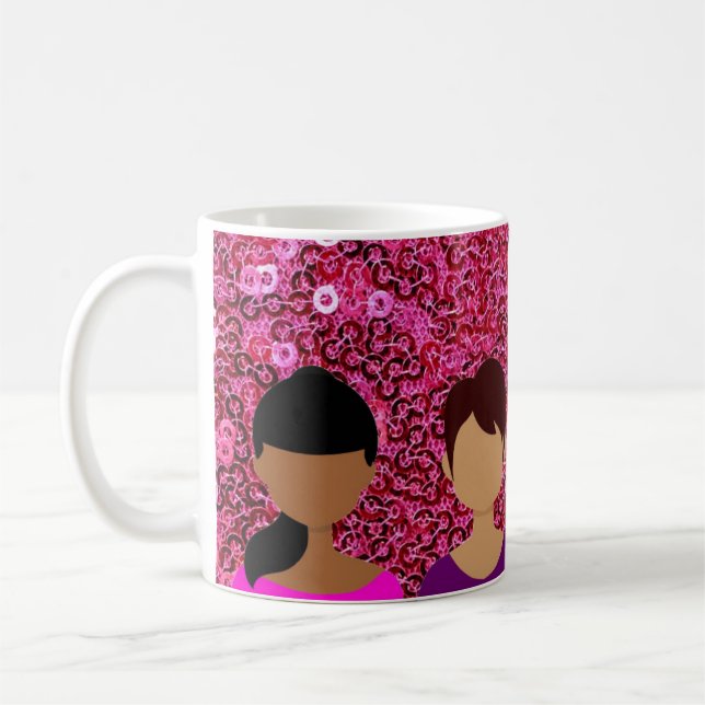 Rosa Faux Sequins Friends Coffee Mugg (Vänster)