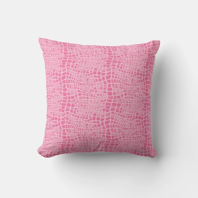 Rosa Faux Snake Skin Mönster Kudde (Framsida)