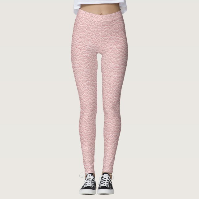 Rosa fauxläder leggings (Framsida)