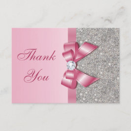 Rosa Fauxpilbåge & diamanttack Tack Kort