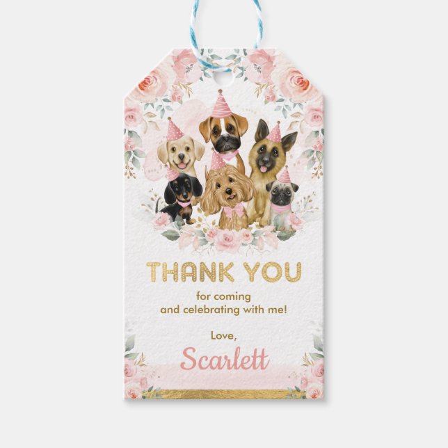 Rosa  favoriter för babybabybabykläder i Hundar Presentetikett (Framsidan)