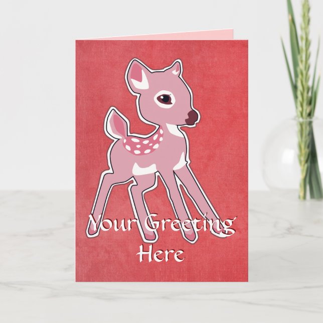 Rosa Fawn Greeting Card Kort (Framsida)