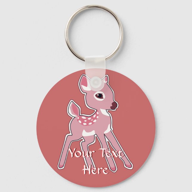 Rosa Fawn Keychain Nyckelring (Framsida)