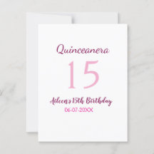 Rosa fe 15-årsdag enkel moder quinceanera