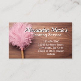 Rosa Feather Modern Städning-hushållning Visitkort