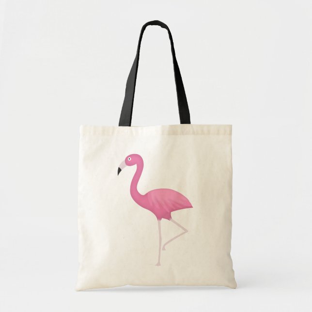 rosa feathery flamingo tygkasse (Framsidan)