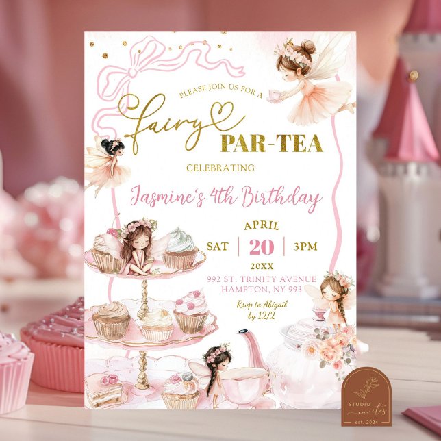 Rosa Feinvärldste-partajinvitation Inbjudningar (Skapare uppladdad)