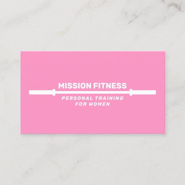 Rosa Female Fitness Personal Trainer Business Visitkort (Framsida)