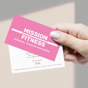 Rosa Female Fitness Personal Trainer Visitkort