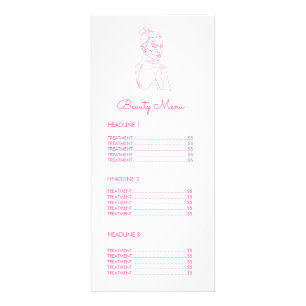 Rosa Female Line Teckning Beauty Business Menu Reklamkort