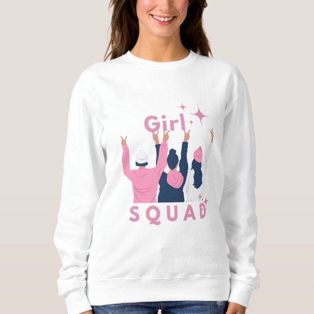 Rosa Feminine Girl Squad Sweatshirt Women's Basic T Shirt (Framsida)