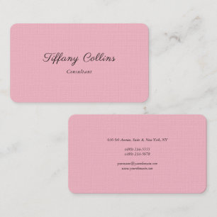 Rosa Feminine Linen Minimalist Professionell Moder Visitkort