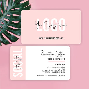 Rosa Feminine Minimalist Nagel Beauty Salon Visitkort
