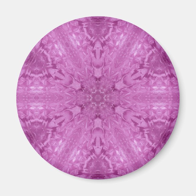 Rosa Feminine Snöre Kaleidoscope Snowflake Magnet (Framsidan)