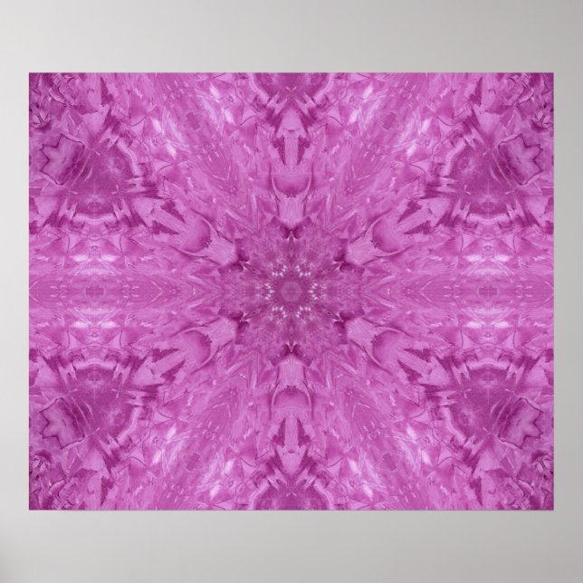 Rosa Feminine Snöre Kaleidoscope Snowflake Poster (Framsidan)
