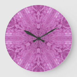 Rosa Feminine Snöre Kaleidoskop Snowflake Stor Klocka