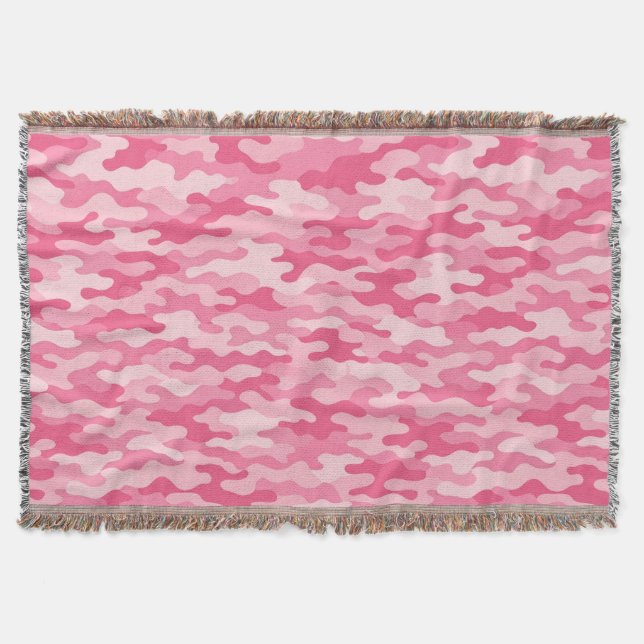 Rosa feminint kamouflage-mönster filt (Framsidan)
