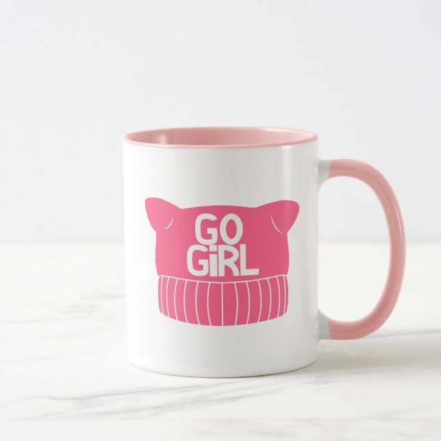 Rosa Feminist Pussy Sticka Hat Mugg (Höger)