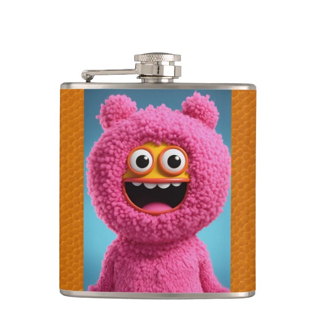 "Rosa Femme Capture: Vinyl-Wrapped Flask Design" Fickplunta (Framsidan)