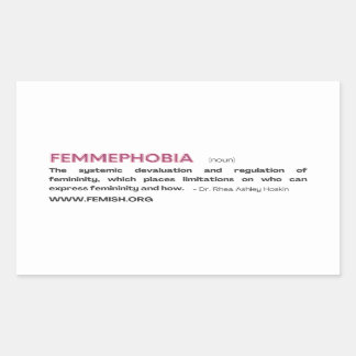 Rosa FEMMEPHOBIA Sticker Rektangulärt Klistermärke