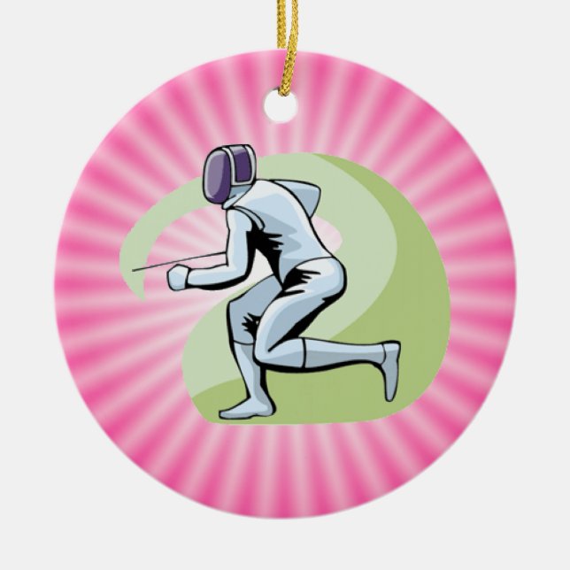 Rosa Fening Julgransprydnad Keramik (Framsidan)