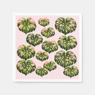 Rosa fest Monstera servetter