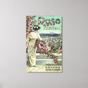 Rosa festivalannonsering för femte ettårig växt canvastryck