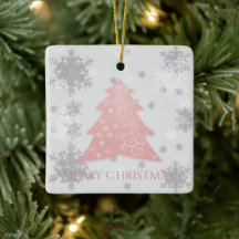Rosa Festive Julgran Ceramic Ornament