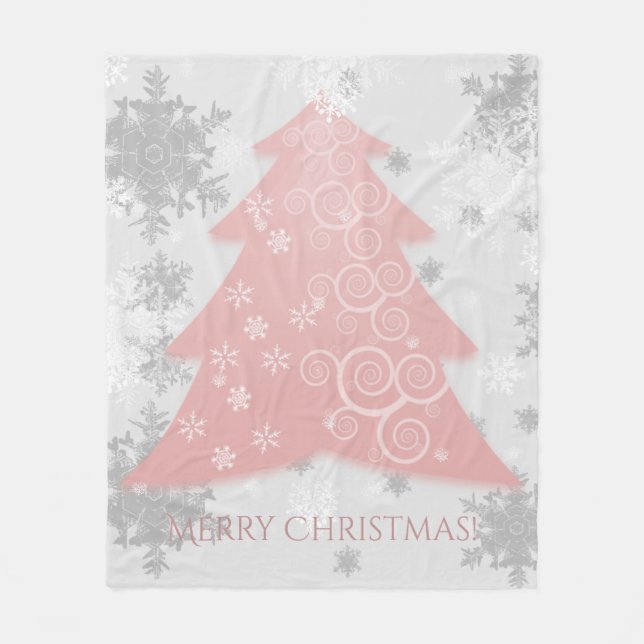 Rosa Festive Julgran Fleece Blanket (Framsidan)