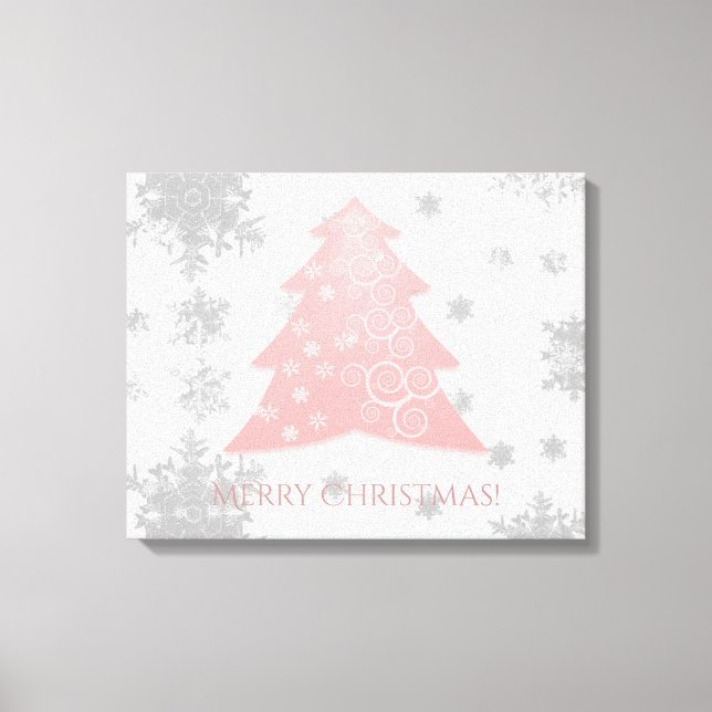 Rosa Festive Julgran Kanvastryck (Framsida)