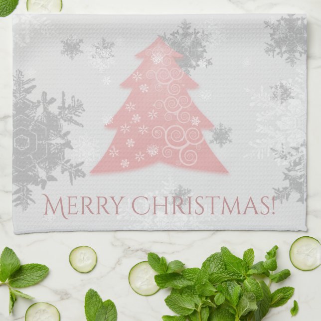 Rosa Festive Julgran Kitchen Towel Kökshandduk (Vikta)