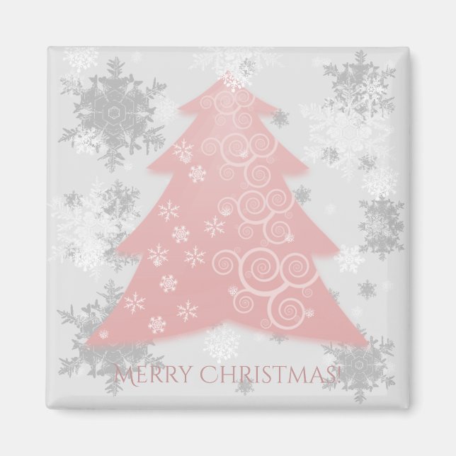 Rosa Festive Julgran Magnet (Framsidan)