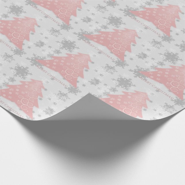 Rosa Festive Julgran Wrapping Papper Presentpapper (Hörn)