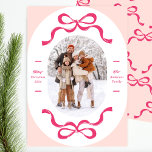 Rosa Festive Retro Trendig Bows Oval Photo Julkort<br><div class="desc">***Denna design ingår i en matchande samling** _______________________ Denna designmall är fullt redigerbar/anpassade av kunden - klicka på personalisera ytterligare knapp om du vill flytta, lägga till, ta bort eller göra betydande ändringar i designen _____________________________________ *om du vill ha den Har du frågor om DESIGN eller behöver fler utformningar eller...</div>