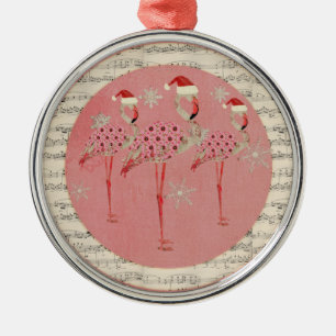 Rosa festlig Flamingossnöflingorprydnad Julgransprydnad Metall