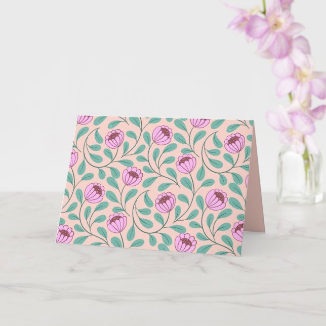 Rosa fet blommigt kort (Orkide)