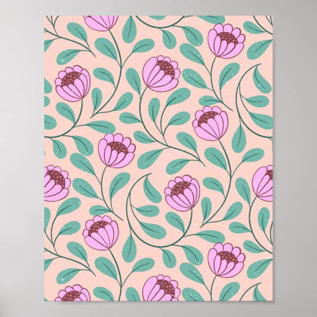 Rosa fet blommigt poster (Framsidan)