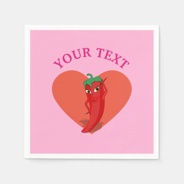 Rosa Fiesta Möhippa with Red Hett pepper Diva Pappersservett (Framsidan)