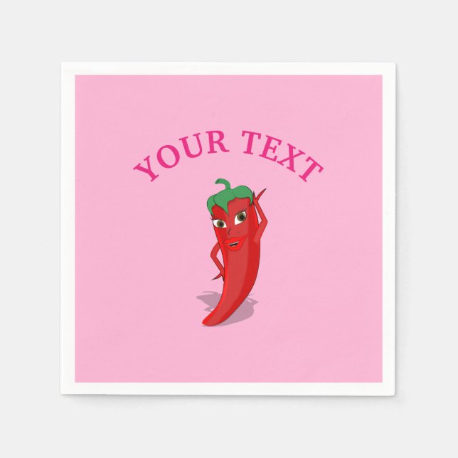 Rosa Fiesta Möhippa with Red Hett pepper Diva Pappersservett (Framsidan)