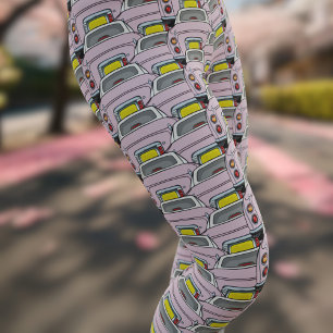 Rosa Figaro Car Mönster Figarations Leggings