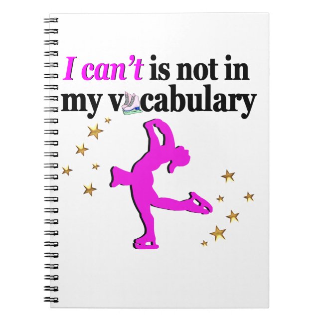 ROSA FIGUR SKATINGMÅL OCH DREAMS ANTECKNINGSBOK MED SPIRAL (Framsidan)