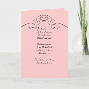 Rosa Filigree, var mitt bridemaid-kort Inbjudan